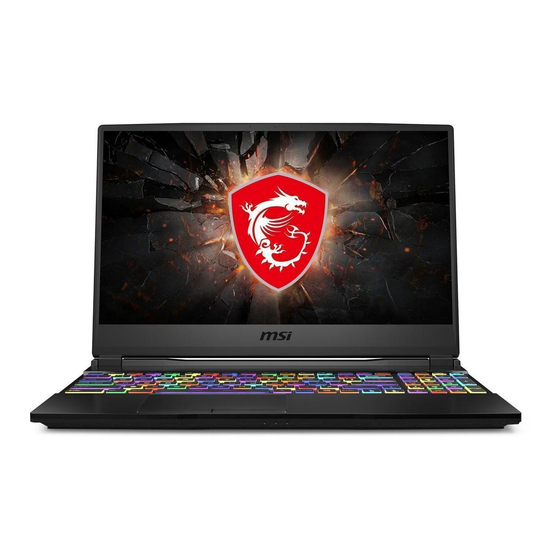 MSI GE65 9SE-059FR Manuel D'utilisation