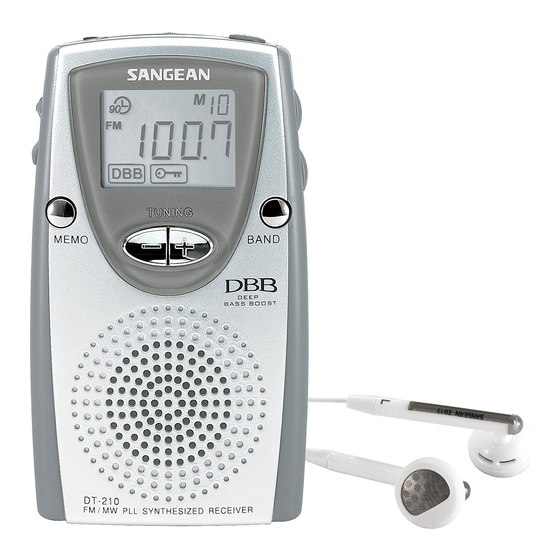 Sangean DT-210 Mode D'emploi