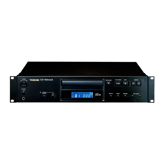 Tascam CD-160MKII Mode D'emploi