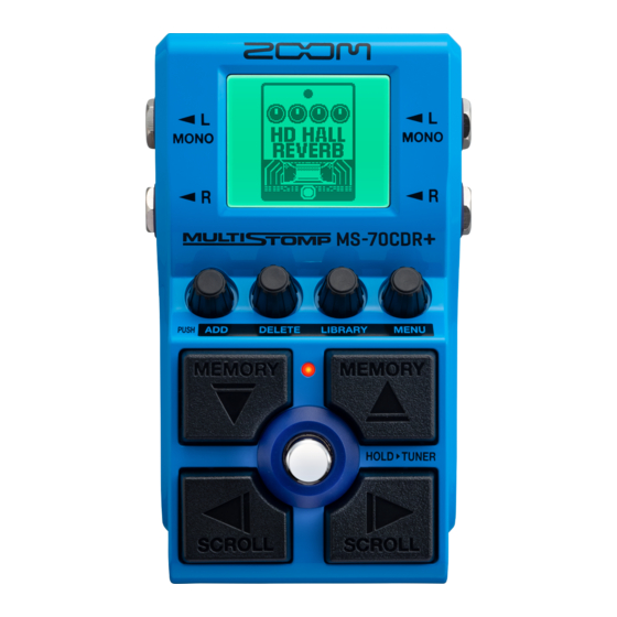 Zoom MultiStomp MS-70CDR+ Mode D'emploi