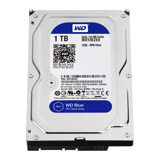 Western Digital Blue WD10EZEX Mode D'installation