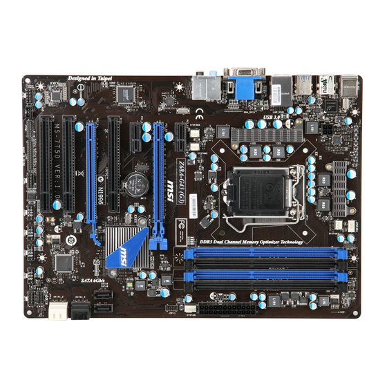 MSI Z68A-G43 Serie Mode D'emploi