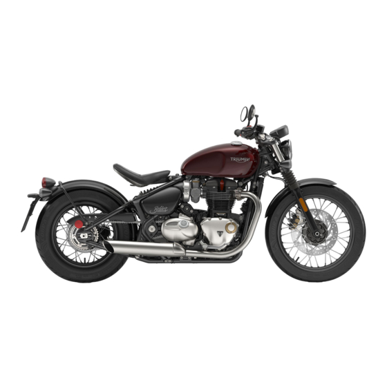 Triumph Bonneville Bobber 2020 Manuel Du Propriétaire