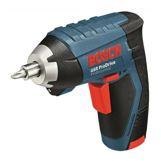 Bosch GSR ProDrive Professional Notice Originale