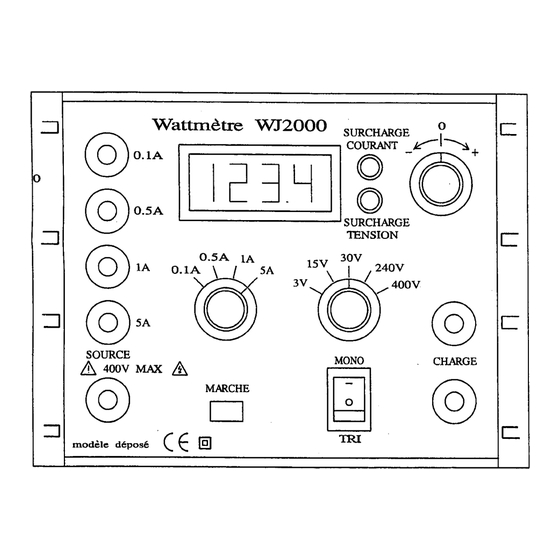 Jeulin WJ 2000 Mode D'emploi