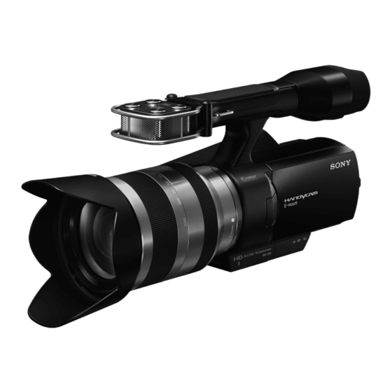 Sony Handycam NEX-VG10E Mode D'emploi