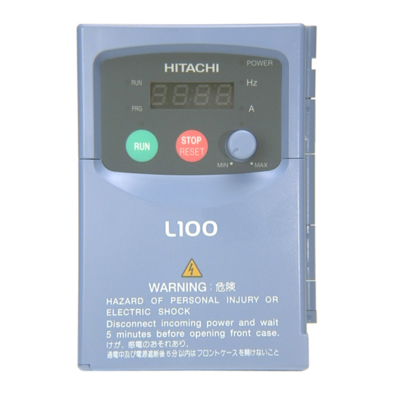 Hitachi L100- NFE Série Manuel D'instruction Et De Programmation