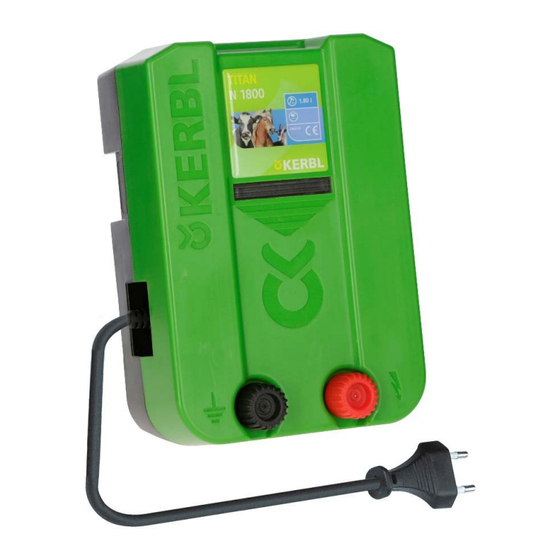 Kerbl TITAN N 1800 Consignes D'installation Et D'utilisation