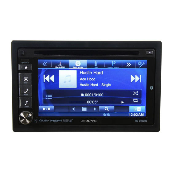 Alpine INE-S920HD Mode D'emploi