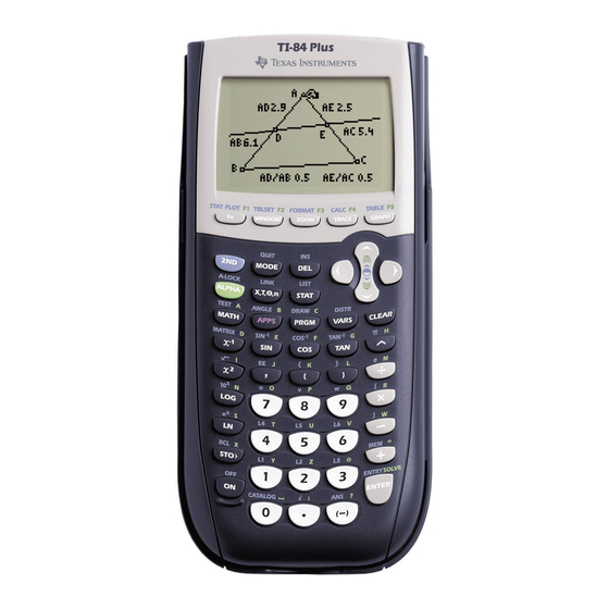 Texas Instruments TI-84 Plus Manuel D'utilisation