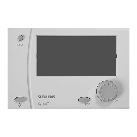 Siemens Synco 700 RMU7 Série Manuel D'utilisation