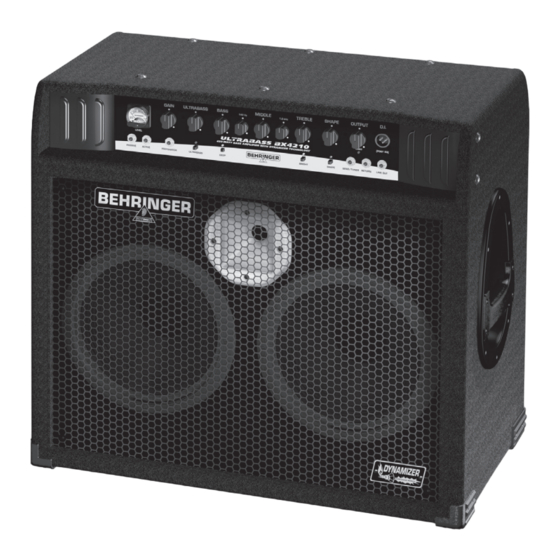 Behringer ULTRABASS BX4210A Notice D'utilisation