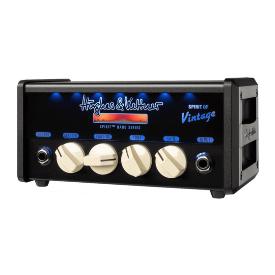 Hughes & Kettner SPIRIT NANO Serie Mode D'emploi