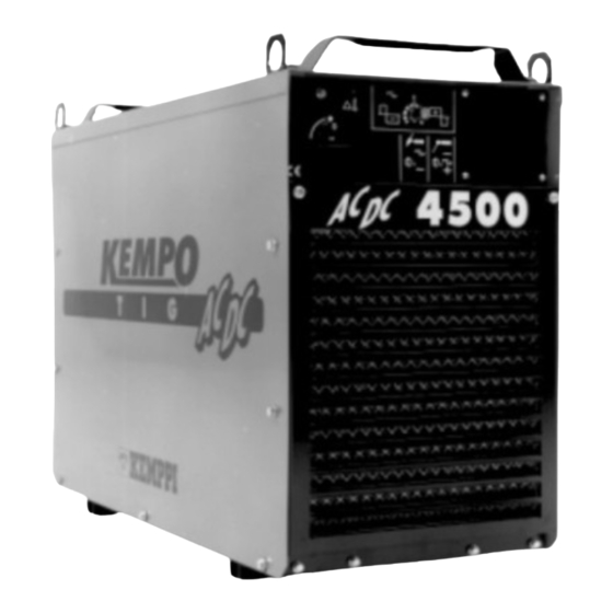 Kemppi KEMPOTIG 4500 AC/DC Manuel D'utilisation