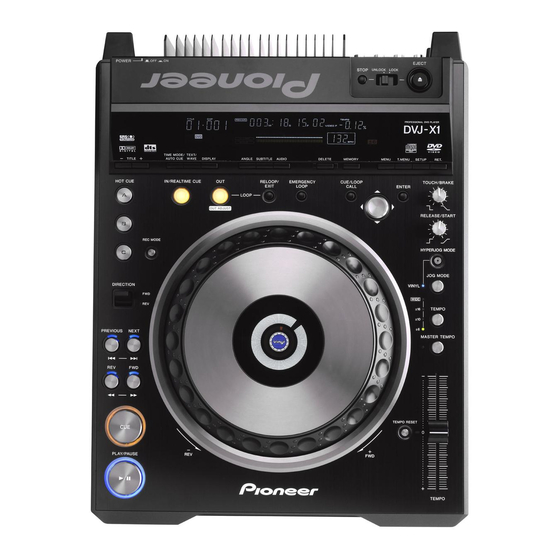 Pioneer DVJ-X1 Mode D'emploi