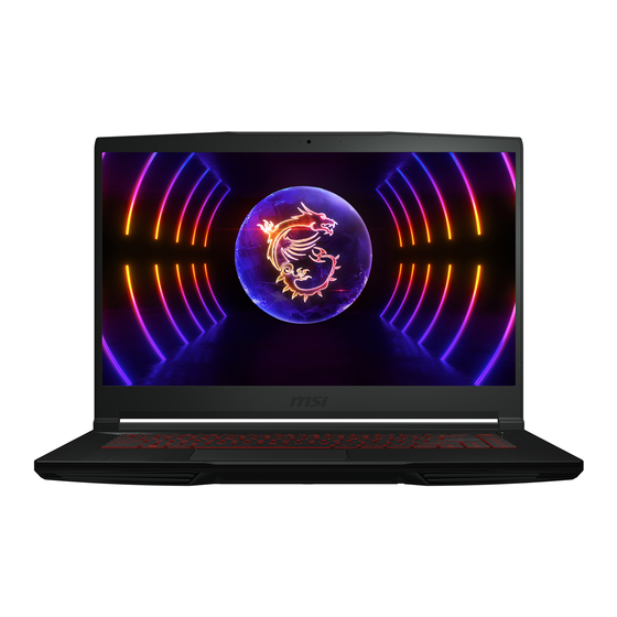 MSI Thin GF63 12UDX-611BE Manuel D'utilisation