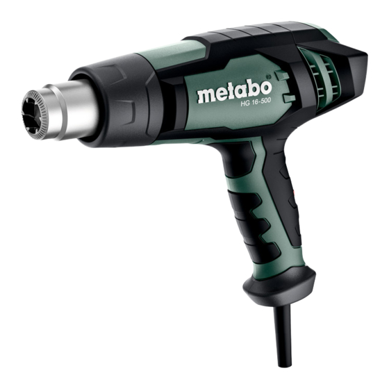 Metabo HG 16-500 Manuels