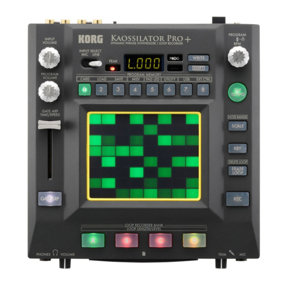 Korg KAOSSILATOR PRO+ Manuels