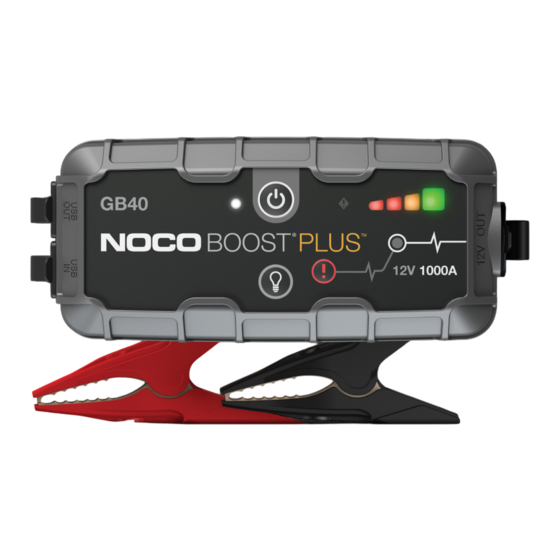 Noco BOOST PLUS GB40 Guide D'utilisation Et Garantie