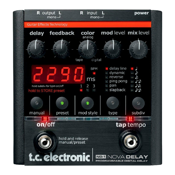 T.C. Electronic Nova Delay ND-1 Manuels