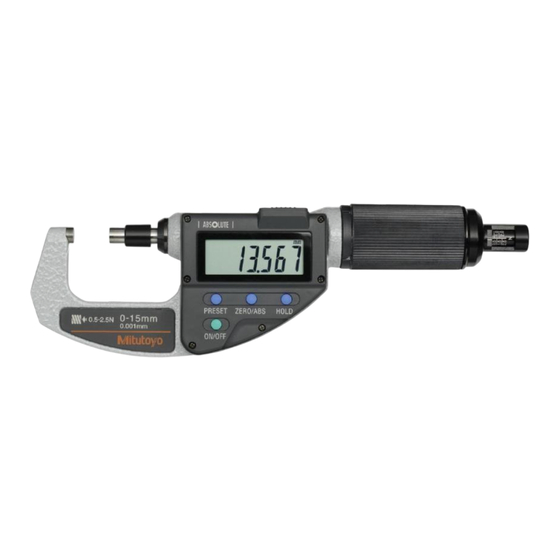 Mitutoyo Absolute Digimatic Manuel D'utilisation