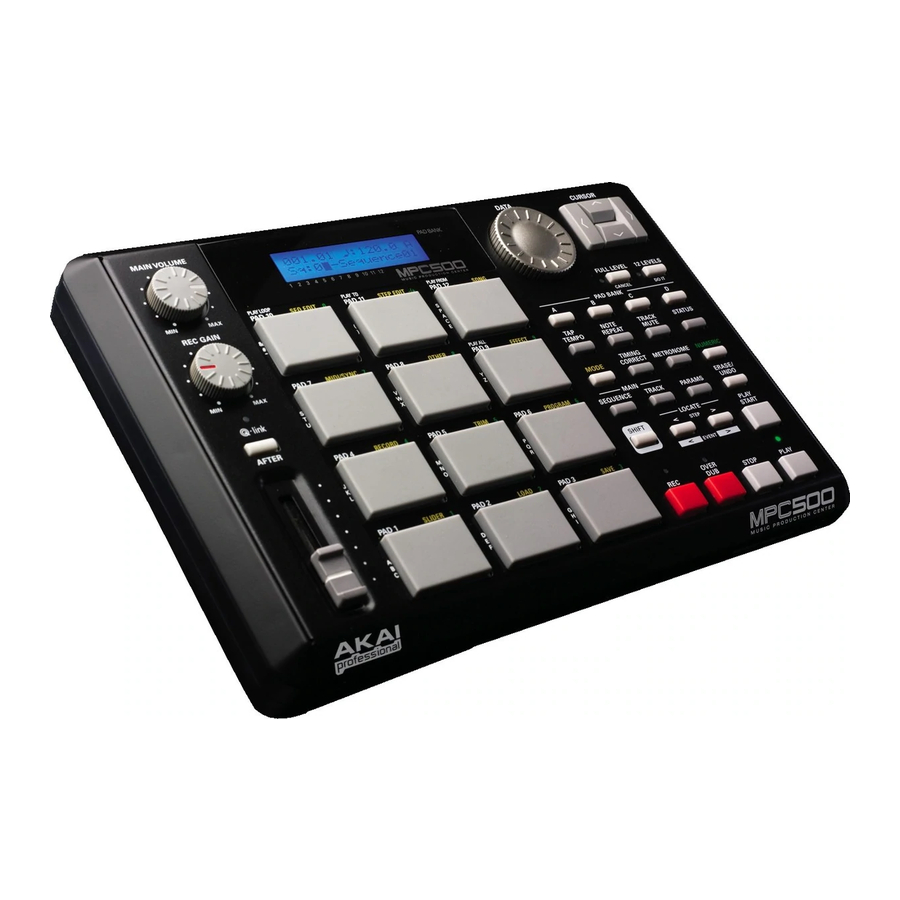 Akai Professional MPC500 Manuel De Demarrage Rapide