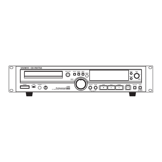 TEAC PROFESSIONAL TASCAM CD-RW750 Mode D'emploi