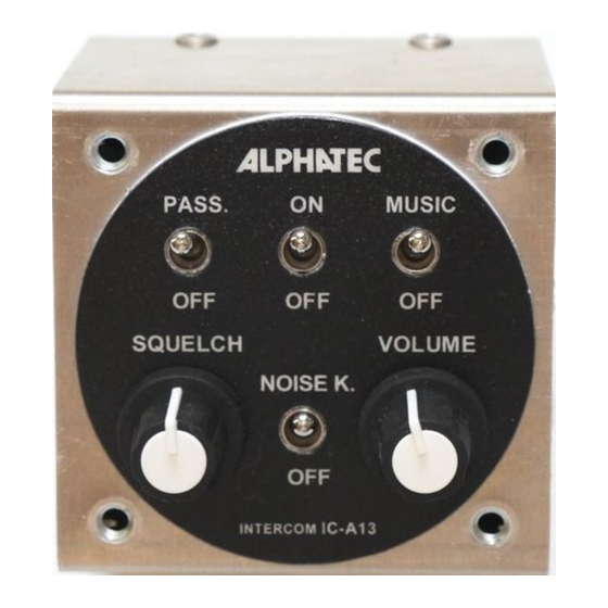 Alphatec INTERCOM IC-A13 Mode D'emploi