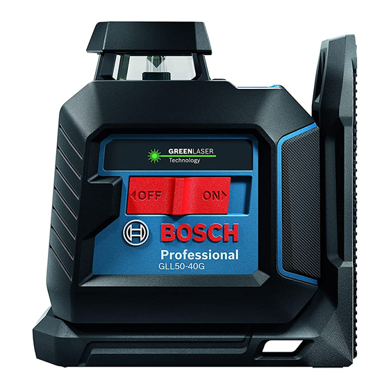 Bosch GLL50-40G Consignes De Fonctionnement/Sécurité