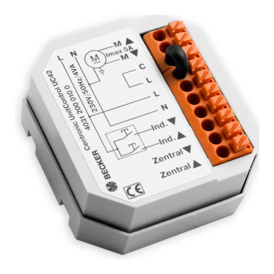 Becker Centronic UnitControl UC42 Notice D'utilisation