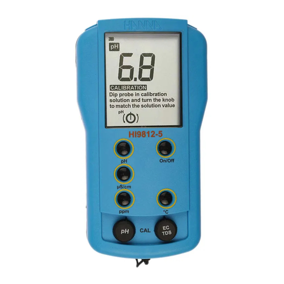 Hanna Instruments HI 9812-5 Manuel D'utilisation