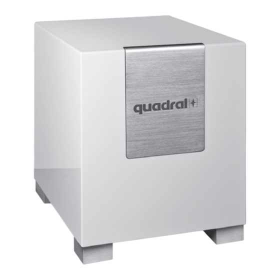 quadral BDA Subwoofer Notice D'utilisation