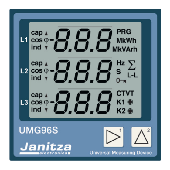 janitza UMG 96S Instructions D'utilisation