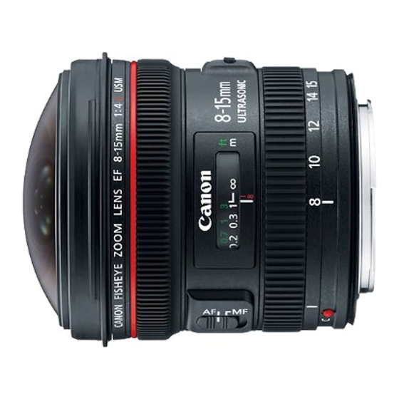 Canon EF8-15mm f-4L Fishye USM Mode D'emploi