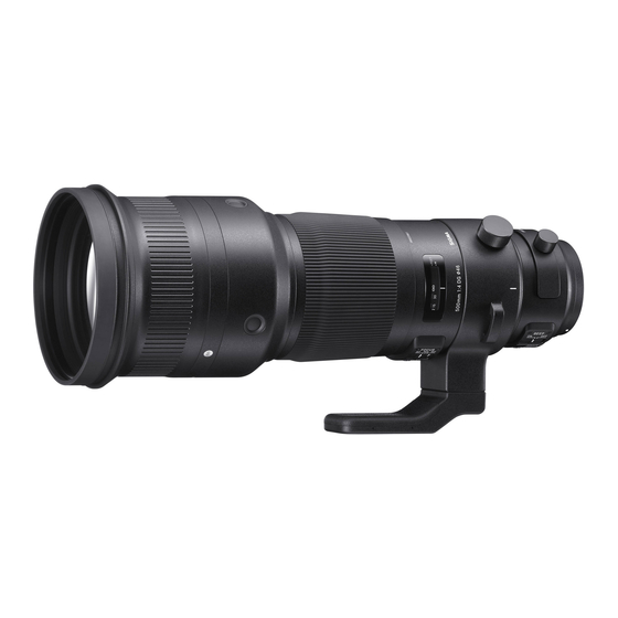 Sigma Sports 500mm F4 DG OS HSM Manuels