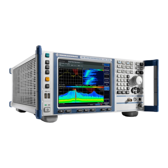 Rohde & Schwarz R&S FSVR Guide De Démarrage Rapide