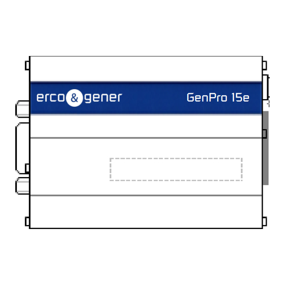 Ercogener GenPro 15e Notice D'installation