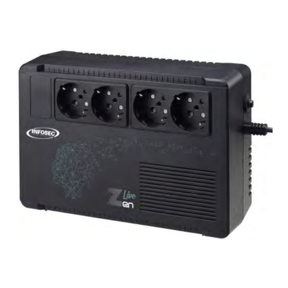 INFOSEC UPS SYSTEM Zen Live 650 VA Manuel Utilisateur