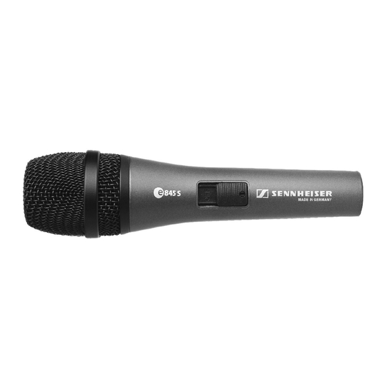 Sennheiser e 845 Notice D'emploi