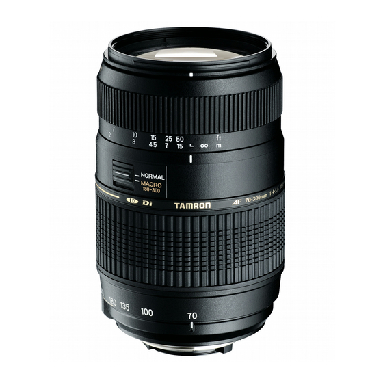 Tamron AF70-300mm F/4-5.6 Di LD Macro 1:2 Mode D'emploi