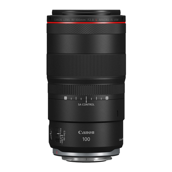 Canon RF 100mm F2.8 L MACRO IS USM Mode D'emploi