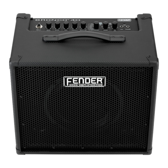 Fender Bronco 40 Mode D'emploi Détaillé