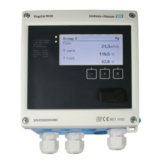 Endress+Hauser EngyCal RS33 Instructions Condensées