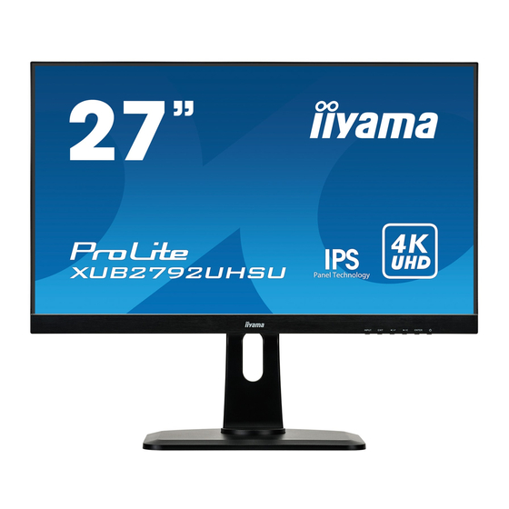 Iiyama ProLite XUB2792UHSU Mode D'emploi