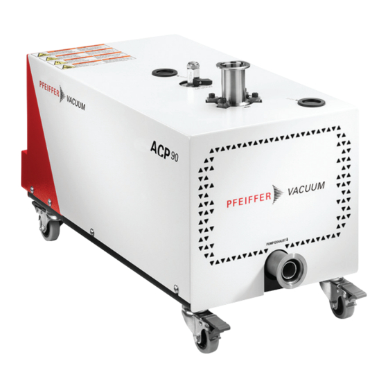 Pfeiffer Vacuum ACP 90 Manuel De L'utilisateur
