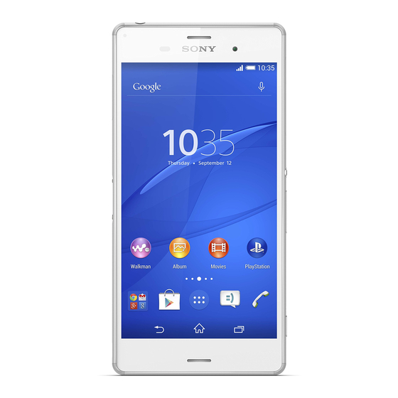 Sony Xperia Z3 Guide De L'utilisateur