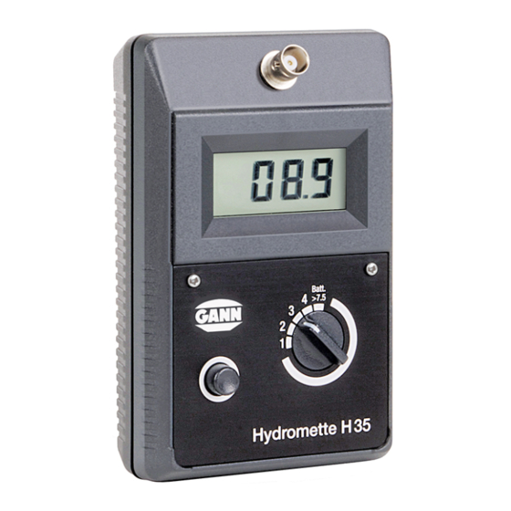 Gann HYDROMETTE H 35 Manuel D'utilisation