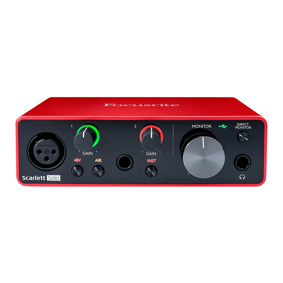 Focusrite Scarlett Solo Mode D'emploi
