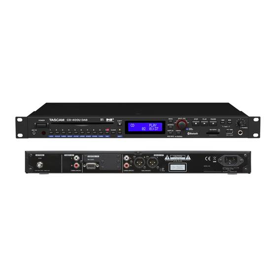 Tascam CD-400U DAB Mode D'emploi