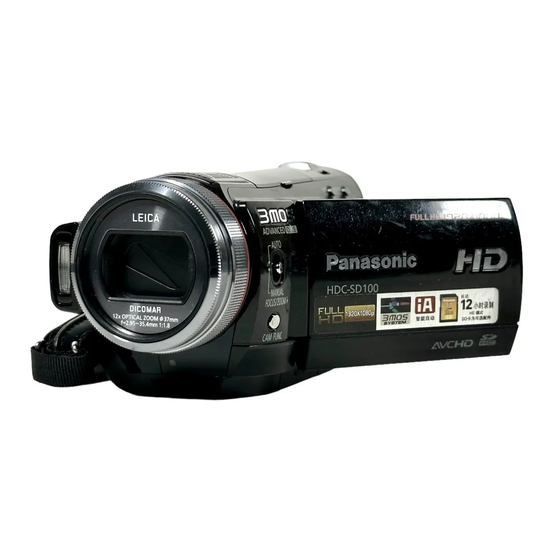 Panasonic HDC-SD100 Mode D'emploi